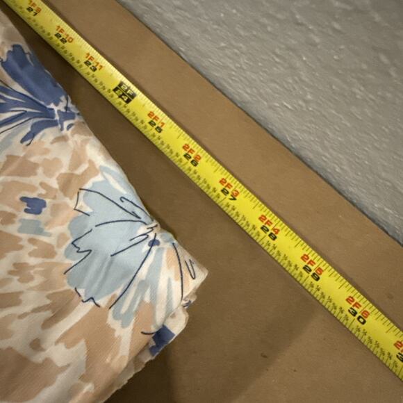 Skies Are Blue Floral Coastal Blue & Tan Side Tie Wrap Midi Skirt XL - Picture 8 of 10